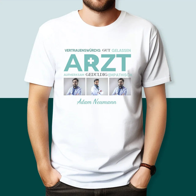 Fotocollage: Arzt Eigenschaften - T-Shirt Für Herren