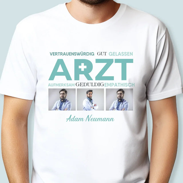 Fotocollage: Arzt Eigenschaften - T-Shirt Für Herren