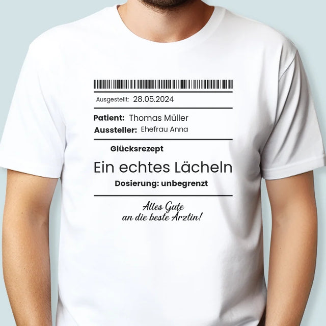 Name Und Unterschrift: Glücksrezept  - T-Shirt Für Herren