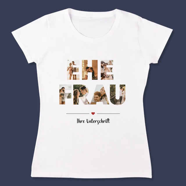 Buchstaben-Collage: Ehefrau - T-Shirt Für Damen