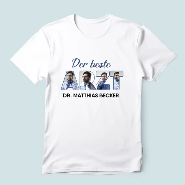 Buchstaben-Collage: Bester Arzt - T-Shirt Für Herren