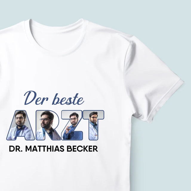 Buchstaben-Collage: Bester Arzt - T-Shirt Für Herren