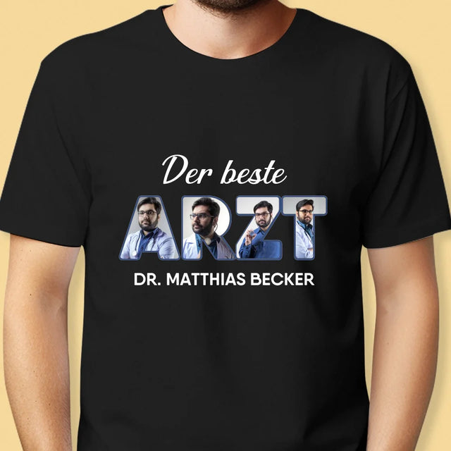 Buchstaben-Collage: Bester Arzt - T-Shirt Für Herren