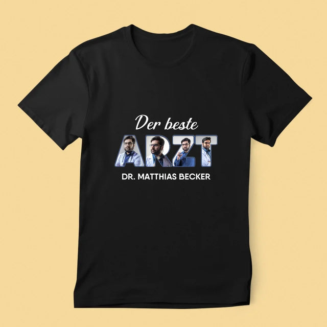 Buchstaben-Collage: Bester Arzt - T-Shirt Für Herren