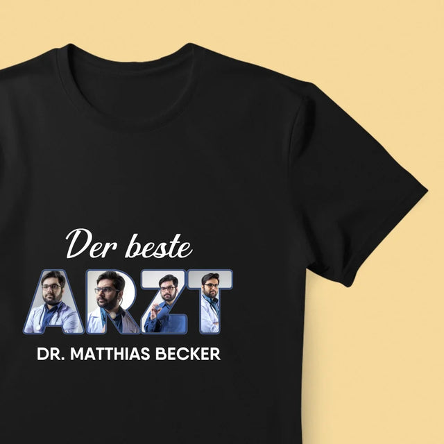 Buchstaben-Collage: Bester Arzt - T-Shirt Für Herren