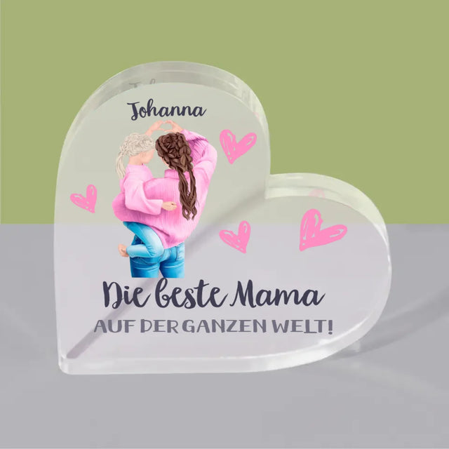 Avatar Creator: Beste Mama Auf Der Welt - Acrylblock Herz