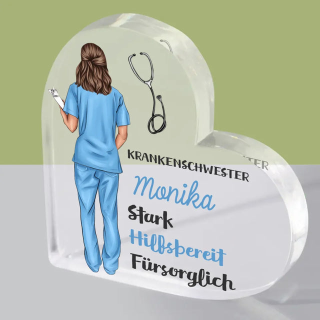 Avatar Creator: Krankenschwester Eigenschaften - Acrylblock Herz