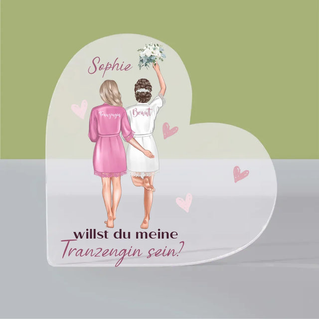 Avatar Creator: Willst Du Meine Trauzeugin Sein? - Acrylblock Herz