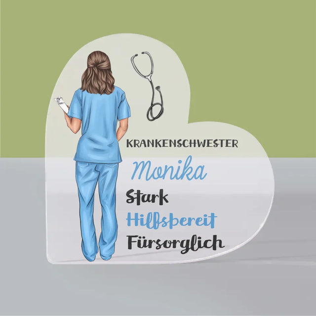 Avatar Creator: Krankenschwester Eigenschaften - Acrylblock Herz