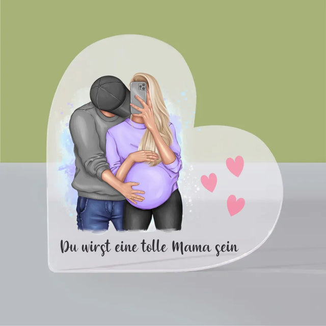 Avatar Creator: Du Wirst Eine Tolle Mama Sein - Acrylblock Herz