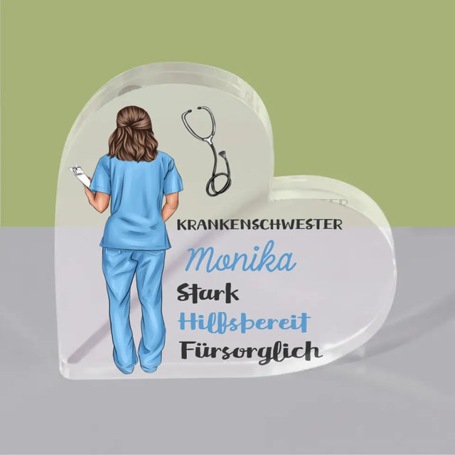 Avatar Creator: Krankenschwester Eigenschaften - Acrylblock Herz