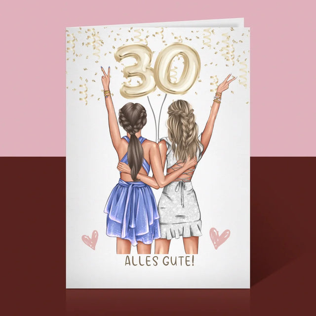 Avatar Creator: Freundinnen 30. Geburtstag - Glückwunschkarte