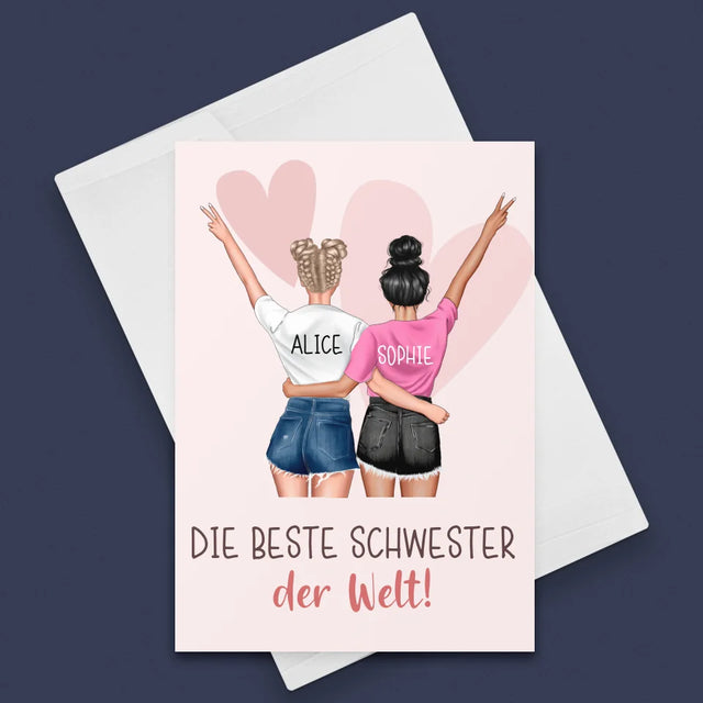 Avatar Creator: Beste Schwester Der Welt - Glückwunschkarte