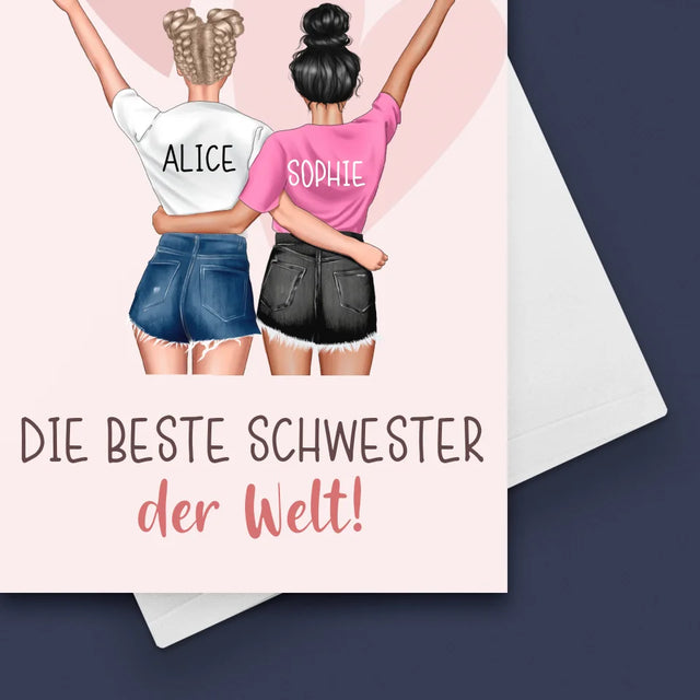 Avatar Creator: Beste Schwester Der Welt - Glückwunschkarte