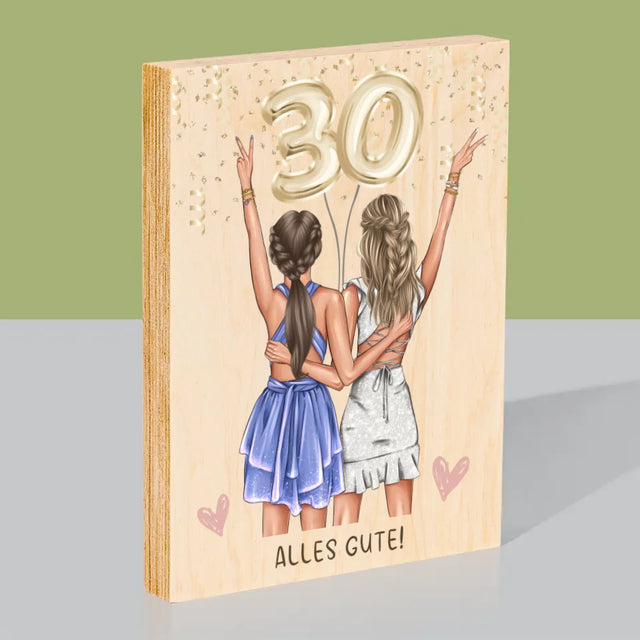 Avatar Creator: Freundinnen 30. Geburtstag - Druck Auf Holz