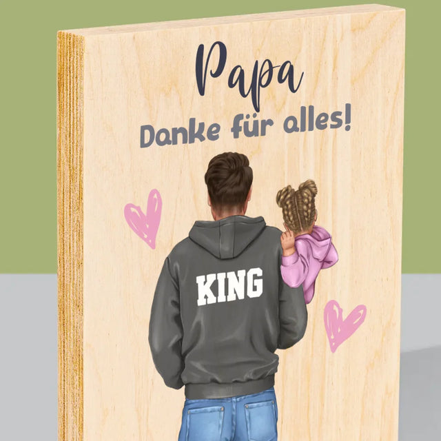 Avatar Creator: Papa Mit Kind - Druck Auf Holz