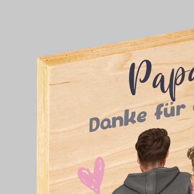 Avatar Creator: Papa Mit Kind - Druck Auf Holz