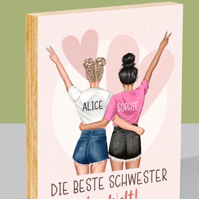 Avatar Creator: Beste Schwester Der Welt - Druck Auf Holz