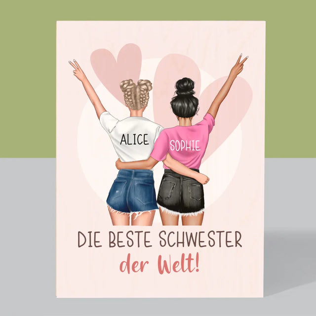 Avatar Creator: Beste Schwester Der Welt - Druck Auf Holz