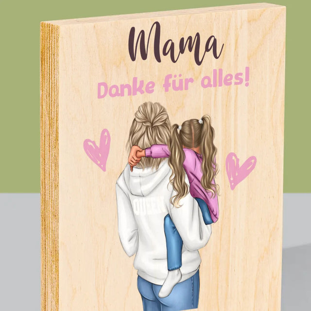 Avatar Creator: Mama Mit Kind - Druck Auf Holz