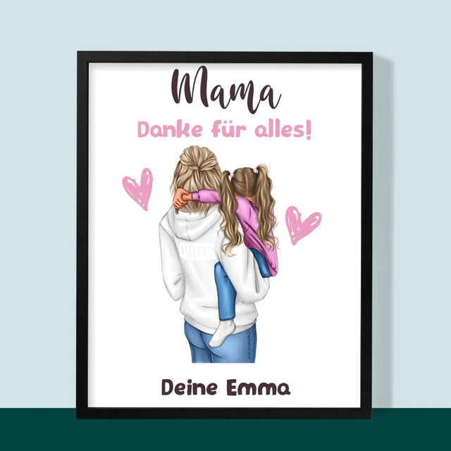 Avatar Creator: Mama Mit Kind - Druck Mit Rahmen 30X40