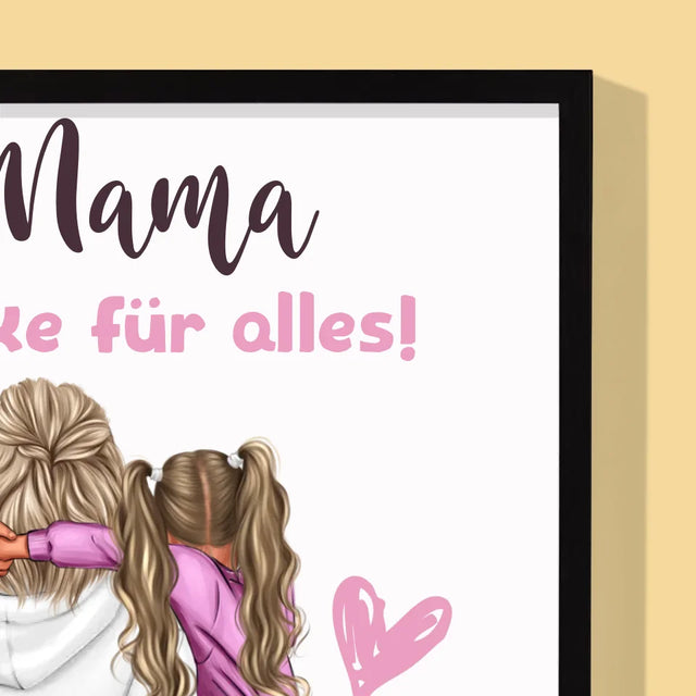 Avatar Creator: Mama Mit Kind - Druck Mit Rahmen 30X40