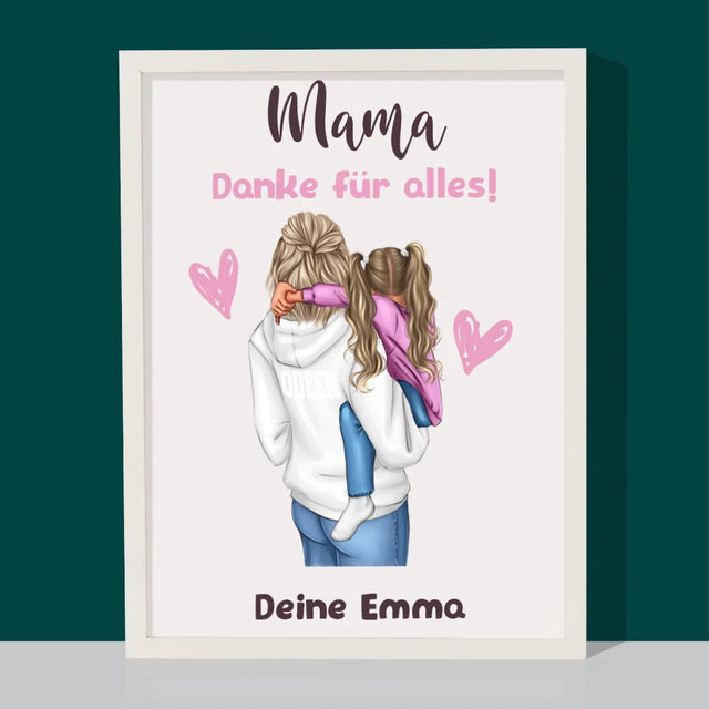 Avatar Creator: Mama Mit Kind - Druck Mit Rahmen 30X40