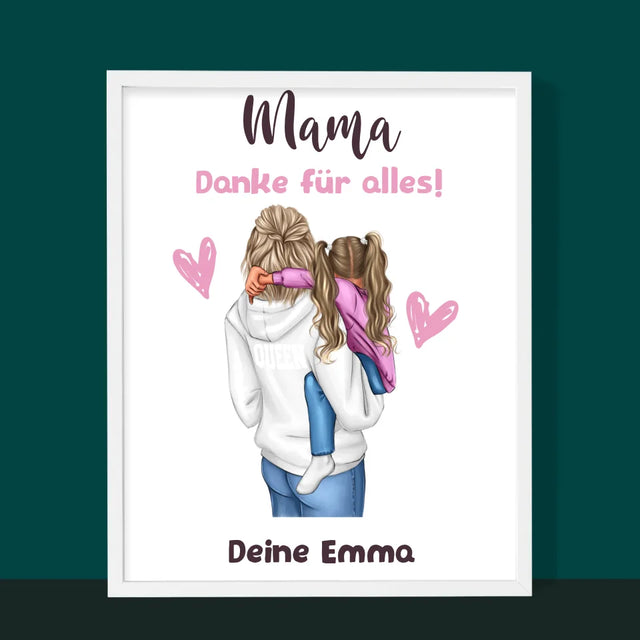 Avatar Creator: Mama Mit Kind - Druck Mit Rahmen 30X40