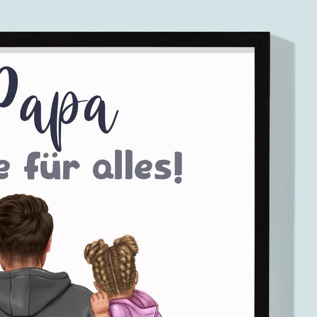 Avatar Creator: Papa Mit Kind - Druck Mit Rahmen 30X40