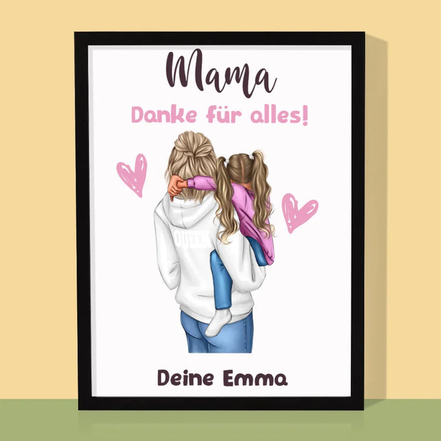 Avatar Creator: Mama Mit Kind - Druck Mit Rahmen 30X40