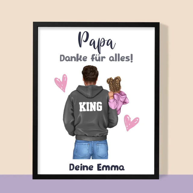 Avatar Creator: Papa Mit Kind - Druck Mit Rahmen 30X40