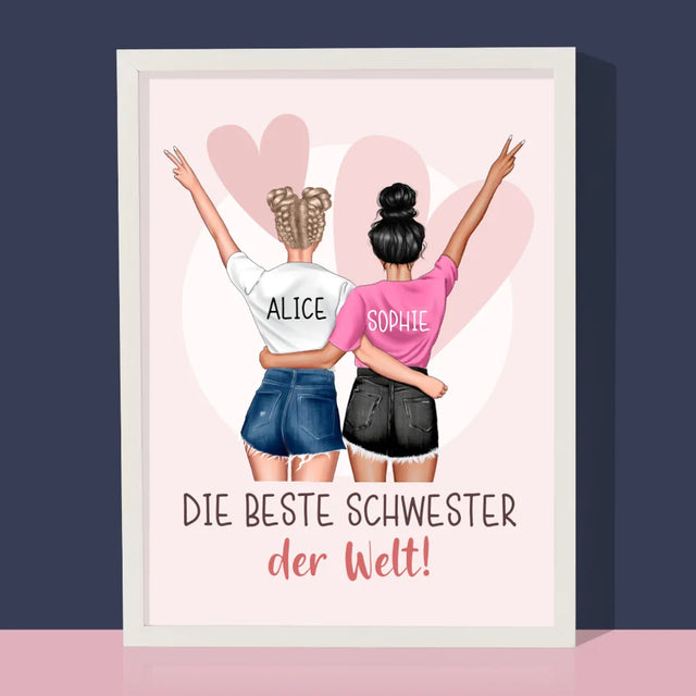 Avatar Creator: Beste Schwester Der Welt - Druck Mit Rahmen 30X40