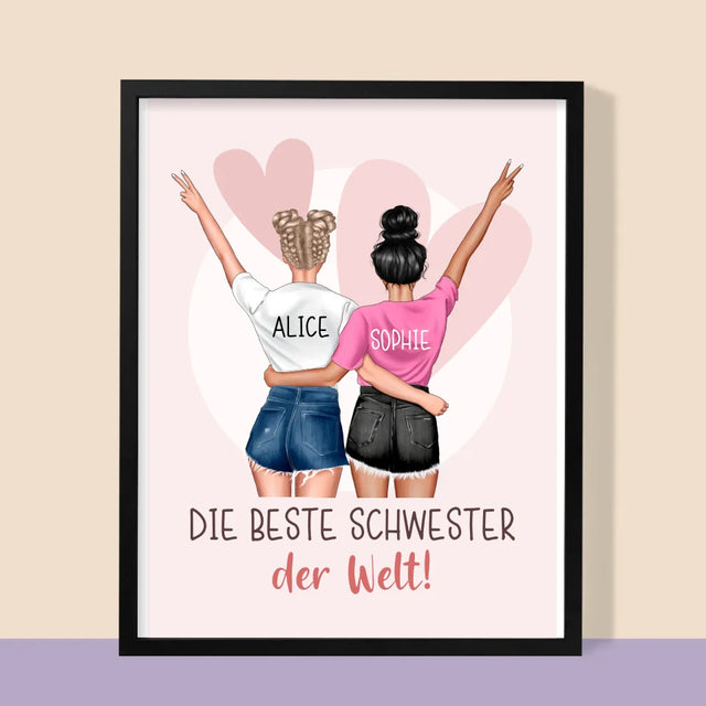 Avatar Creator: Beste Schwester Der Welt - Druck Mit Rahmen 30X40