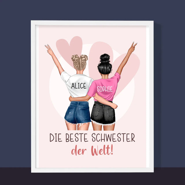 Avatar Creator: Beste Schwester Der Welt - Druck Mit Rahmen 30X40