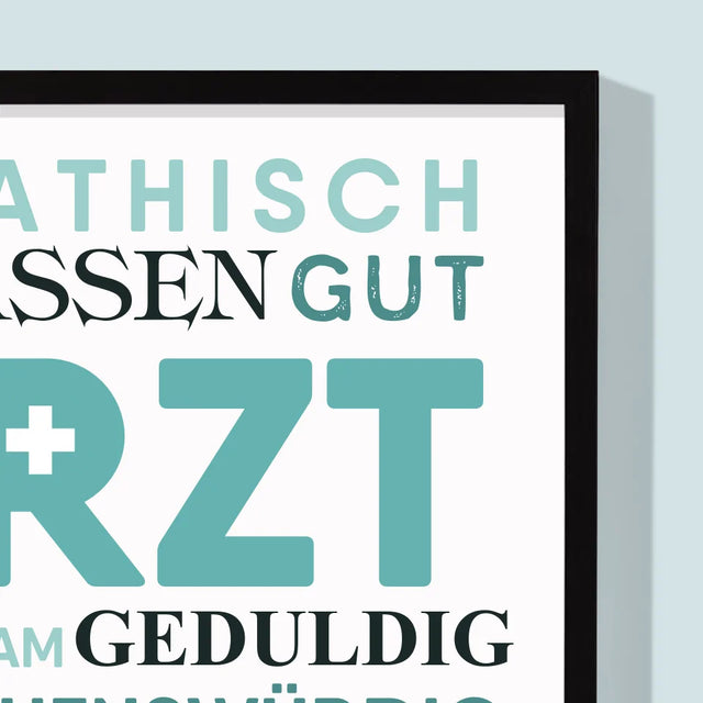 Fotocollage: Arzt Eigenschaften - Druck Mit Rahmen 30X40