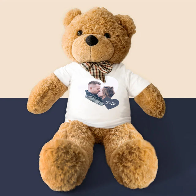 Fotocollage: Initialen Mit Herz - Teddybär 90 Cm