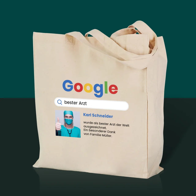 Foto Und Unterschrift: Bester Arzt Google-Suche - Stofftasche