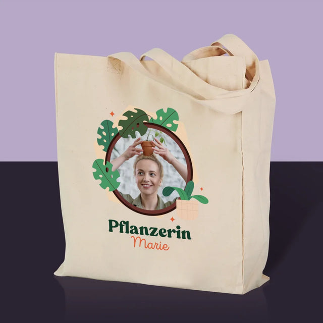 Foto Und Unterschrift: Pflanzerin - Stofftasche