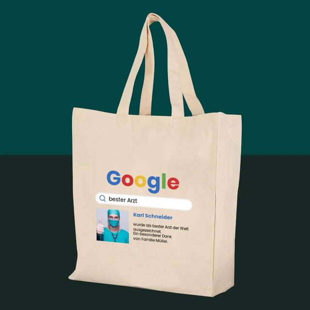 Foto Und Unterschrift: Bester Arzt Google-Suche - Stofftasche