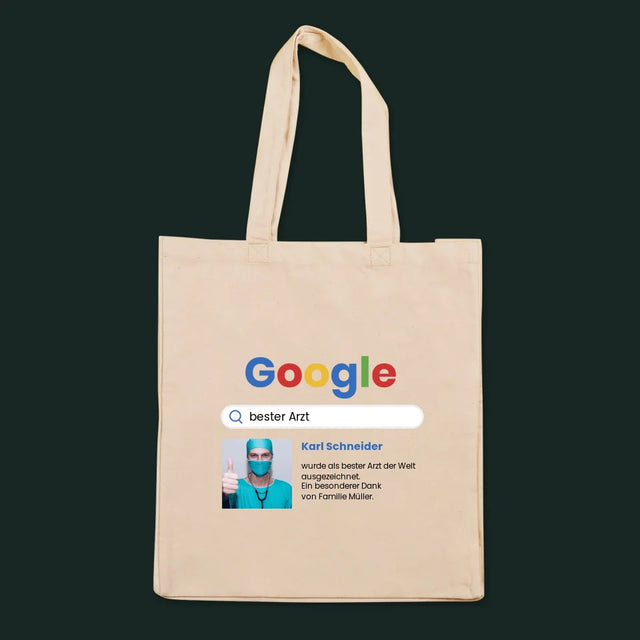 Foto Und Unterschrift: Bester Arzt Google-Suche - Stofftasche