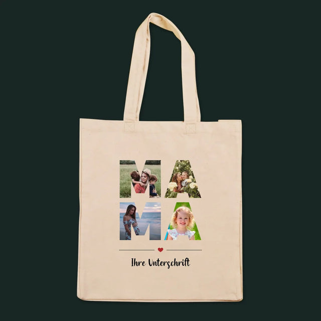 Buchstaben-Collage: Mama - Stofftasche