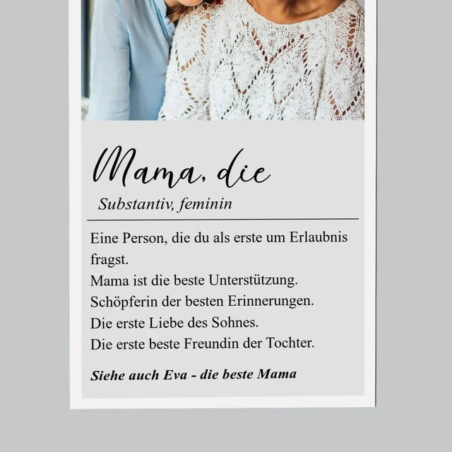 Foto Und Unterschrift: Mama Definition - Kühlschrankmagnet