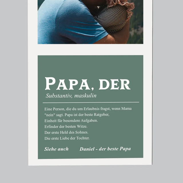 Foto Und Unterschrift: Definition Papa - Kühlschrankmagnet