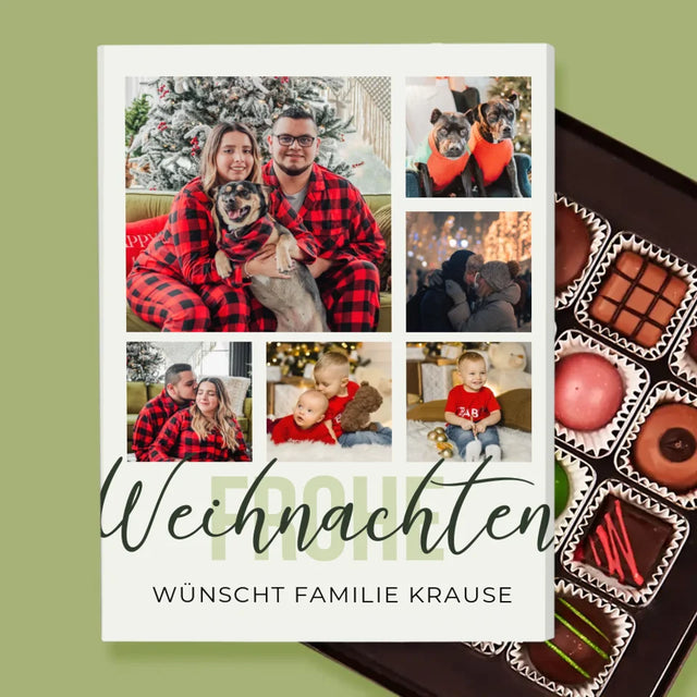 Fotocollage: Frohe Weihnachten - Pralinen