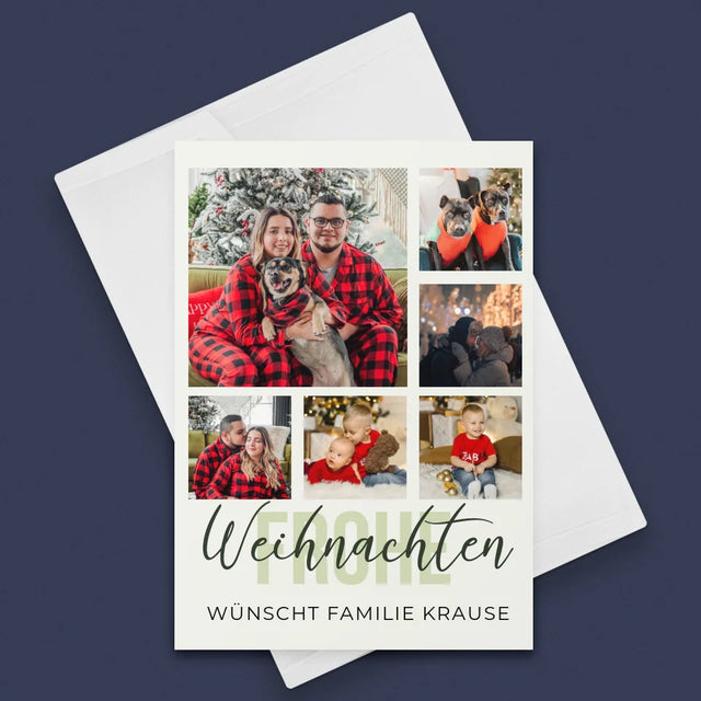 Fotocollage: Frohe Weihnachten - Glückwunschkarte