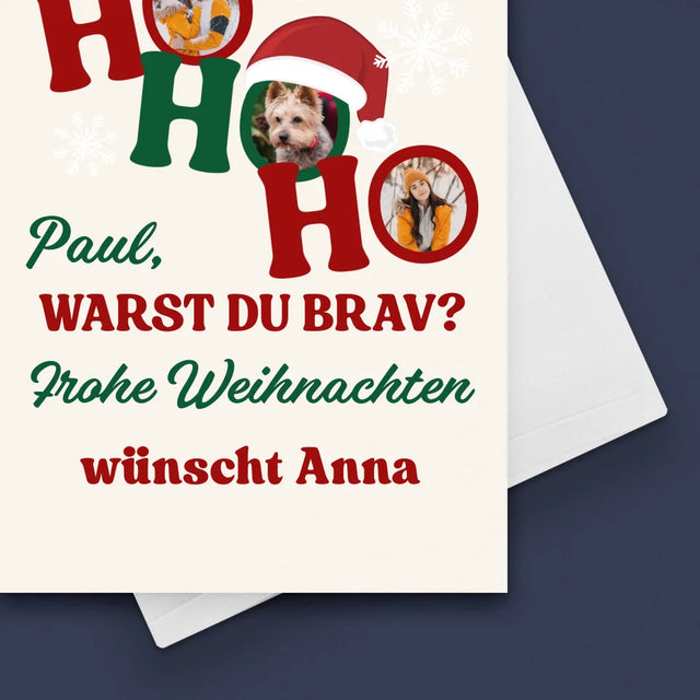 Fotocollage: Ho Ho Ho - Glückwunschkarte