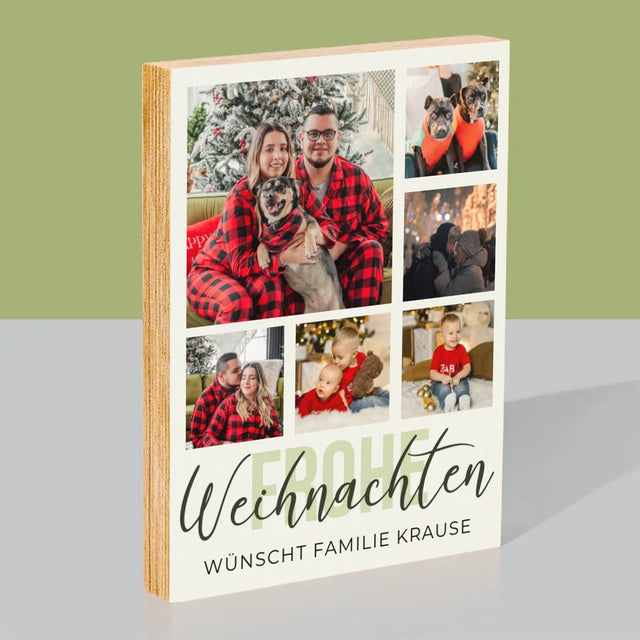 Fotocollage: Frohe Weihnachten - Druck Auf Holz