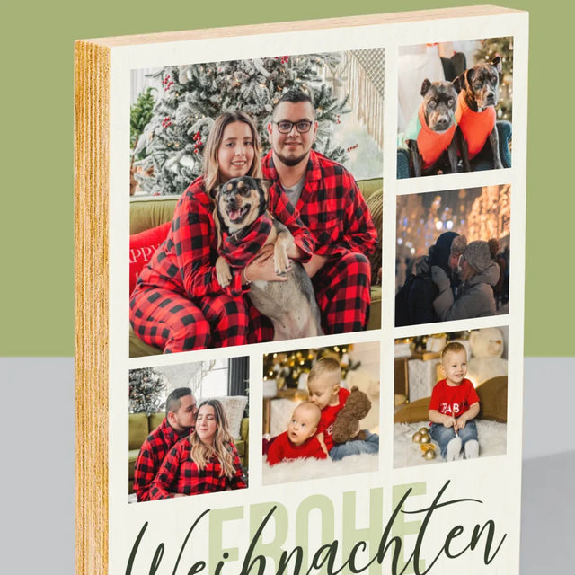 Fotocollage: Frohe Weihnachten - Druck Auf Holz