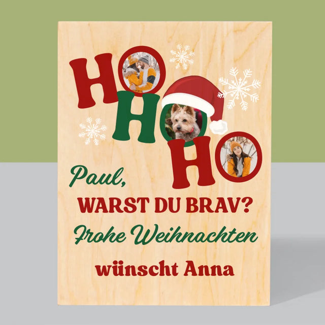 Fotocollage: Ho Ho Ho - Druck Auf Holz