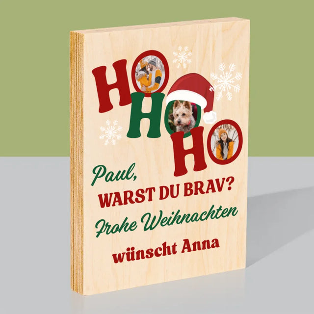 Fotocollage: Ho Ho Ho - Druck Auf Holz